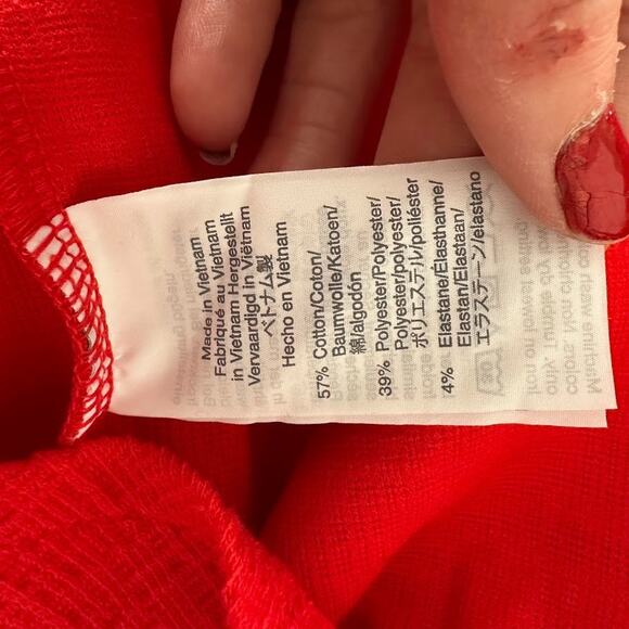 J. Crew Textured Faux Wrap Mini Dress Red Size Medium Tie Classic Office V Neck - Picture 8 of 11